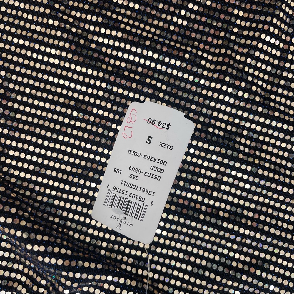 Windsor Gold Glitter Sequin Mini Dress size Small - Picture 5 of 7